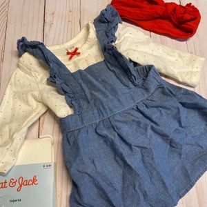 Jean jumper dress outfit H&M nb